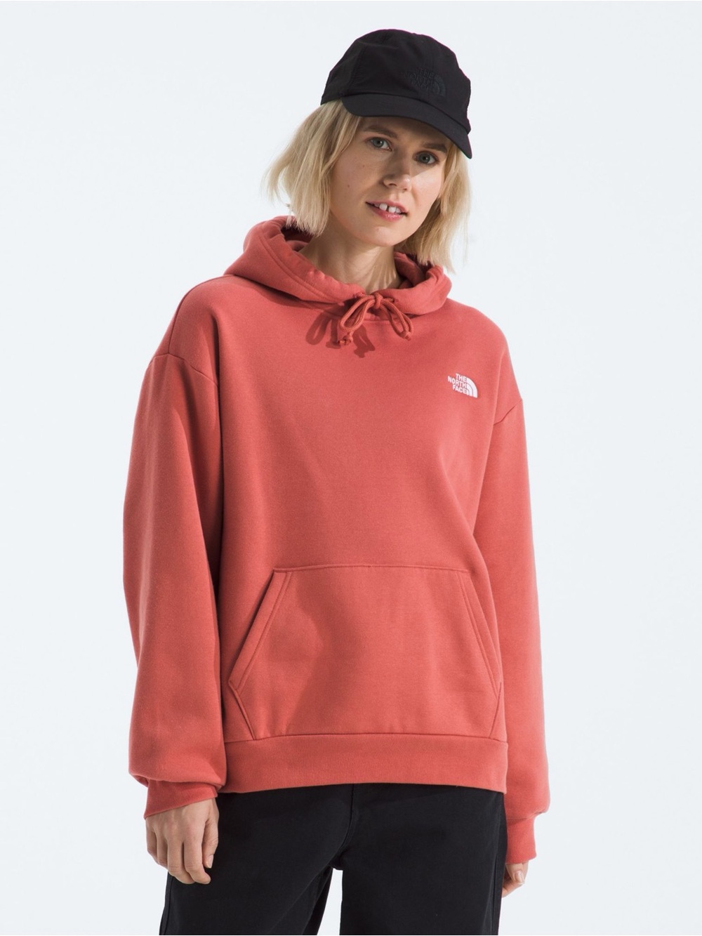 North Face Women’s Evolution Dome Oversized Hoodie Mars Dust Coral Sz XL